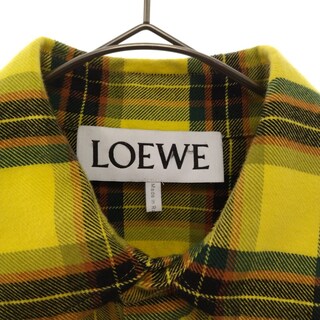 LOEWE ロエベ 21AW CHECK OVERSIZED SHIRTS チェック柄オーバーサイズド 長袖シャツ イエロー H526Y05X07