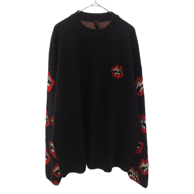 競売 Chrome Hearts ブラック ジャガードカシミアニットセーター