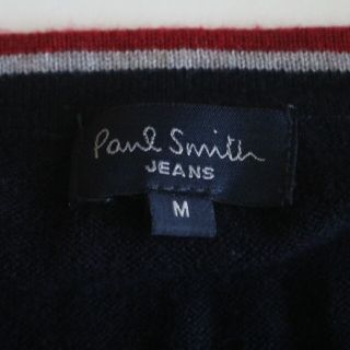 【PAUL SMITH】カシミヤ混 プルオーバーニット ポケット ロゴ 紺★