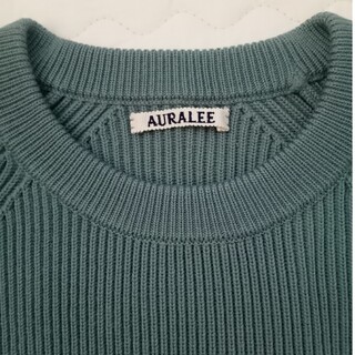 AURALEE - AURALEE オーラリー ブラック ワイドリブ クロップドニット 