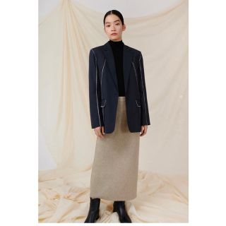 ZARA　ストレートプラッシュミディスカート