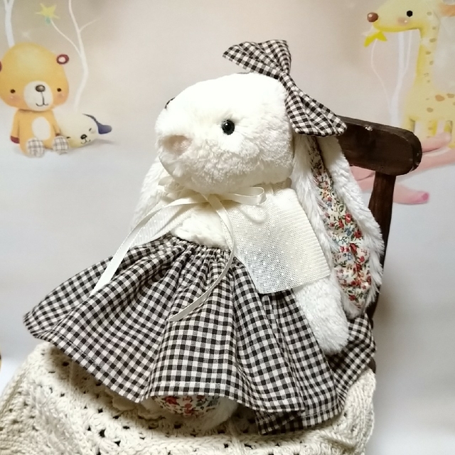 ジェリーキャットお洋服ジェリーキャット　Mサイズ　ハンドメイド　服　jellycat　チェック