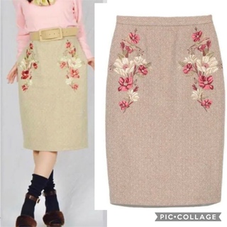 リリーブラウン(Lily Brown)のリリーブラウン　刺繍スカート(ひざ丈スカート)