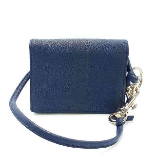 ジルサンダー(Jil Sander)の超美品 ジルサンダー 財布 二つ折り ストラップ 紺 20-22033036(財布)