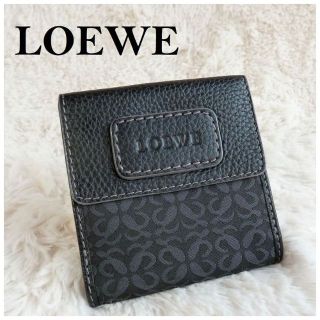 ロエベ(LOEWE)のLOEWE ロエベ 財布 アナグラム コンパクトレディース財布 黒(財布)