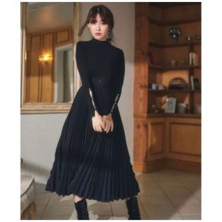 ハーリップトゥ(Her lip to)のherlipto♡Pleated Wool-Blend Long Dress(ロングワンピース/マキシワンピース)