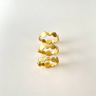 Diane Singh 18k gold plated rings(3連セット)(リング(指輪))