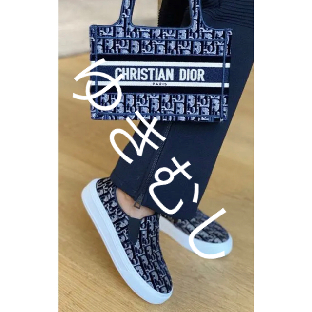 クリスチャンディオール ロゴ刺繍 スリッポンスニーカー | フリマアプリ ラクマ