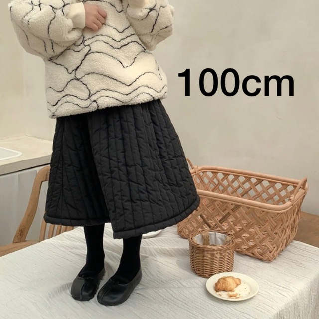 キルトのロングスカート　100cm キッズ/ベビー/マタニティのキッズ服女の子用(90cm~)(スカート)の商品写真