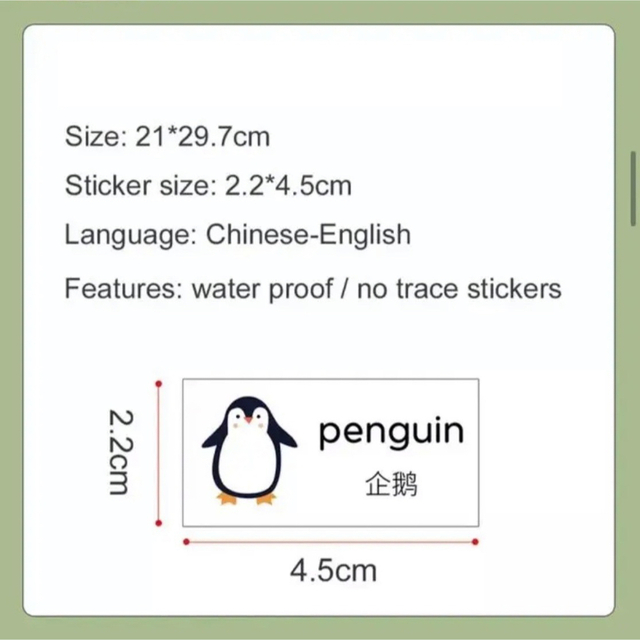 英語•中国語単語シール　カード キッズ/ベビー/マタニティのおもちゃ(知育玩具)の商品写真