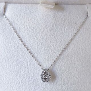 ヨンドシー(4℃)の4℃ ダイヤモンド ドロップ ネックレス K18WG 1.3g(ネックレス)