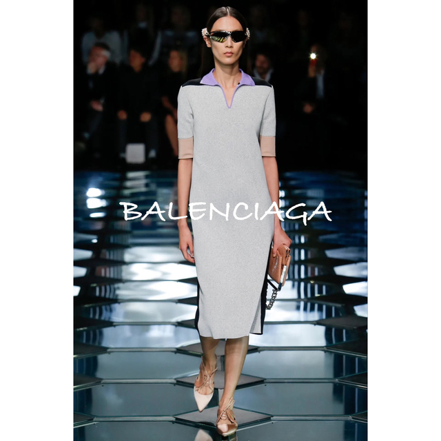 Balenciaga - 2014.15 SS 未使用品■バレンシアガ 半袖ワンピース・ドレス Ｖネック