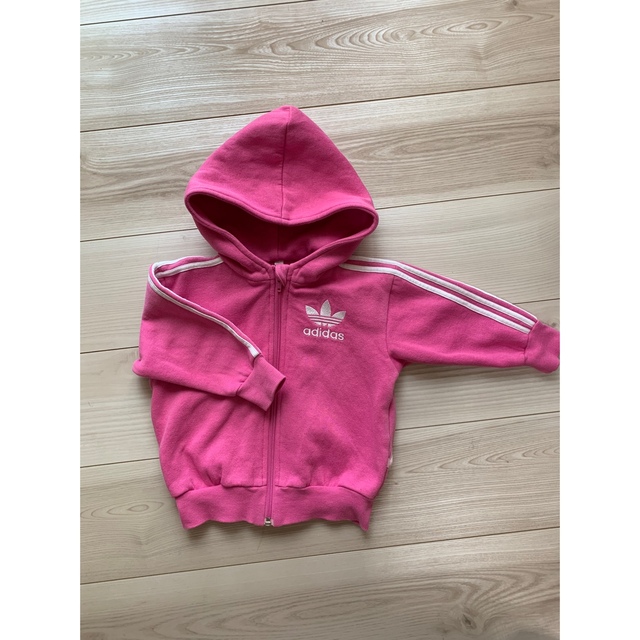 adidas(アディダス)のadidas ベビー　上下　セットアップ　ピンク　95 キッズ/ベビー/マタニティのキッズ服女の子用(90cm~)(その他)の商品写真