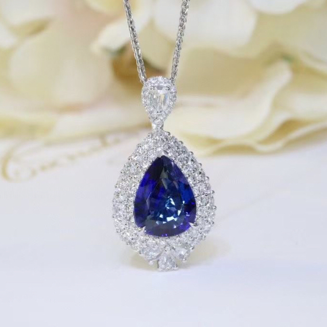 天然 ロイヤルブルーサファイア ダイヤ  ペンダントトップ2.21ct f