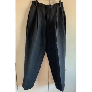 エンフォルド(ENFOLD)のENFOLD  ウール センタープレストラウザーTROUSERS 36黒(カジュアルパンツ)