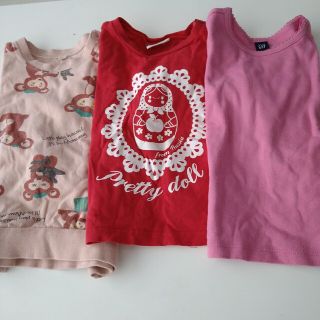 ベビーギャップ(babyGAP)の女の子　カットソー3枚まとめ売り　サイズ　90(Tシャツ/カットソー)