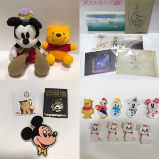 ディズニー(Disney)のディズニー グッズ ぬいぐるみ バッジ ポストカード クリップ まとめ売り(キャラクターグッズ)