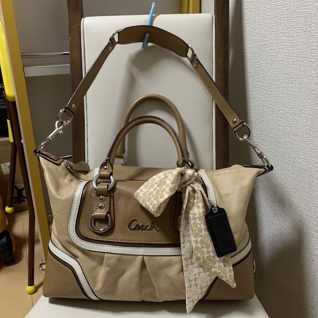 COACH - 美品 coach レザーミニボストン2wayバッグ スカーフ付きの通販