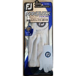 フットジョイ(FootJoy)のフットジョイ　ナノロックツアー　ホワイト　ゴルフグローブ　size25　右手用(ウエア)