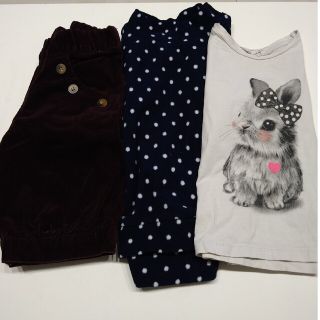 ユニクロ(UNIQLO)の女の子　トップス、パンツまとめ売り　サイズ100(Tシャツ/カットソー)