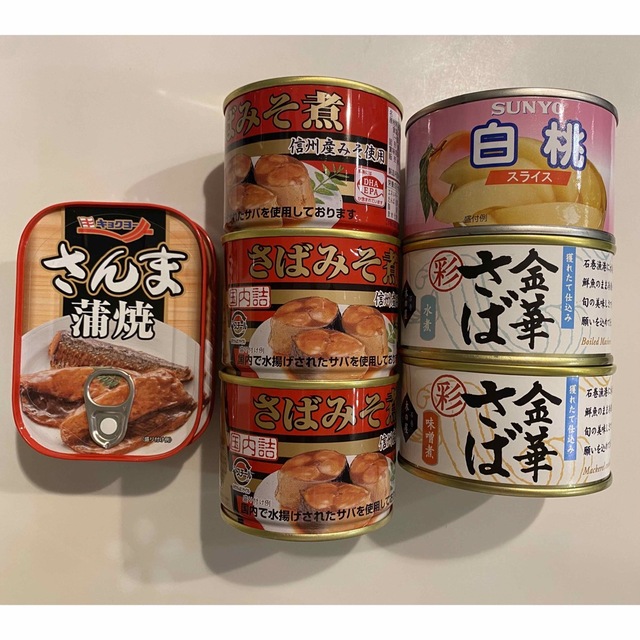 缶詰セット　7つ 食品/飲料/酒の加工食品(缶詰/瓶詰)の商品写真