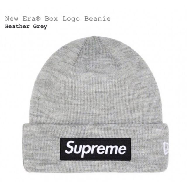 Supreme New Era Box Logo Beanie Grayニット帽/ビーニー