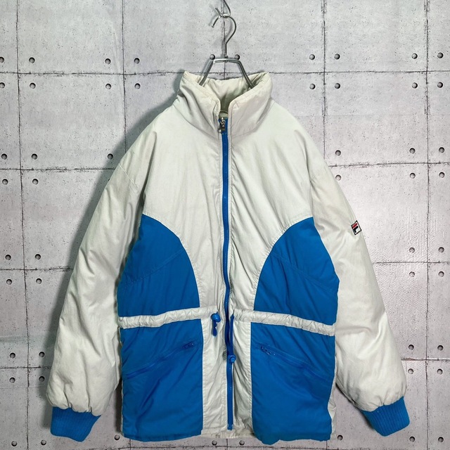 FILA(フィラ)の【レアデザイン】80s FILA バイカラー ダウンジャケット イタリア製 38 メンズのジャケット/アウター(ダウンジャケット)の商品写真