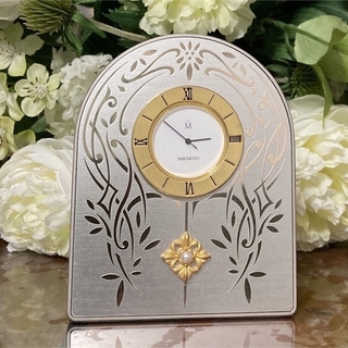 ミキモト(MIKIMOTO)のパールがアクセント　ミキモト素敵な置き時計(置時計)