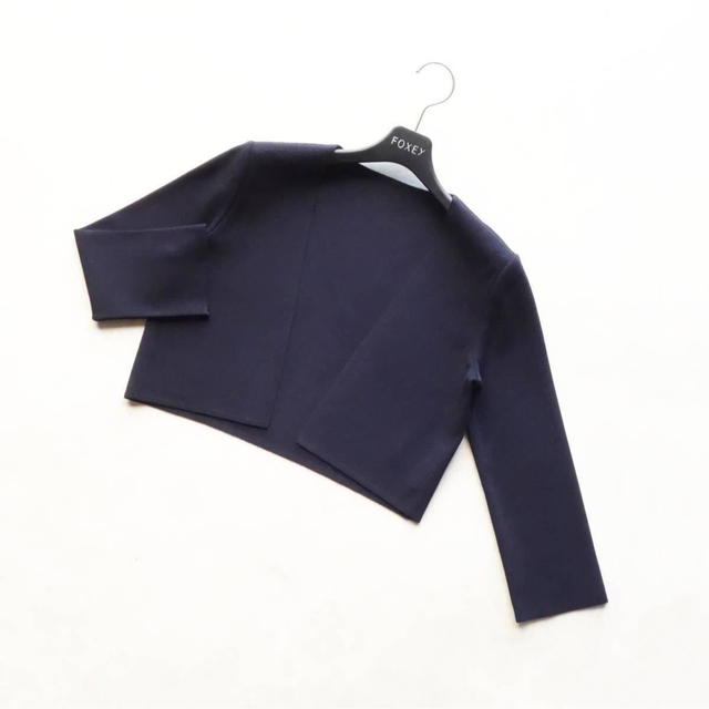 最低価格の フォクシー《Bolero Cardi》ボレロ ミッドナイトブルー 40