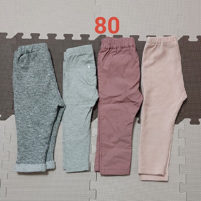 babyGAP(ベビーギャップ)のGAP/アカチャン本舗 などズボン4枚セット 80 グレー ピンク キッズ/ベビー/マタニティのベビー服(~85cm)(パンツ)の商品写真