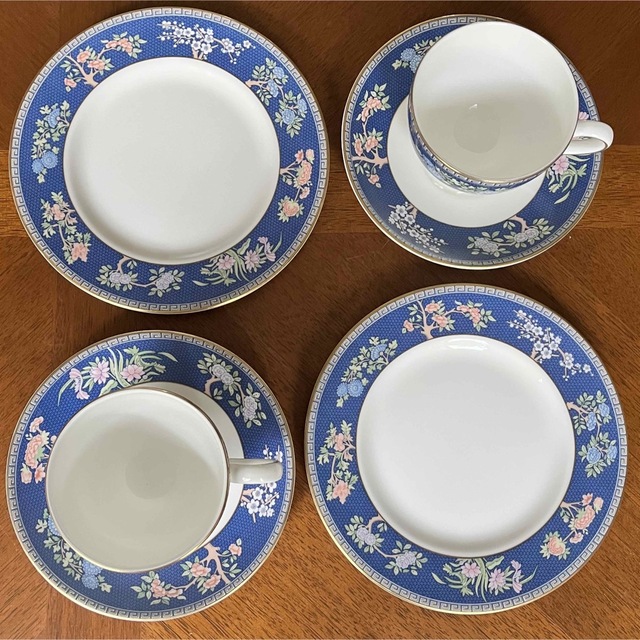 WEDGWOOD - 【黒壺美品】ウェッジウッド☆ブルーサイアム☆トリオ ペア