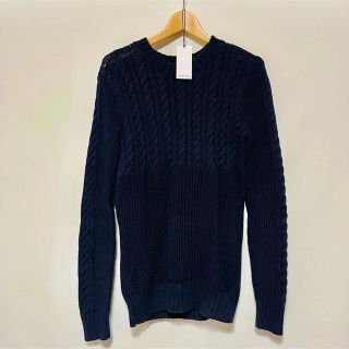 美品 カルヴェン  ニット S  ハイネック 黒色 スクエア柄 CARVEN