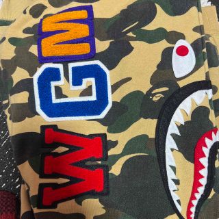 アベイシングエイプ(A BATHING APE)のa bathing age シャークパーカー　レア　フランケンタグ　古着　L(パーカー)