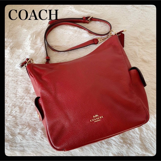 機能的‼️COACH ペニーレザー ショルダーバッグ 2Way 斜め掛け レッドコーチ福袋2023