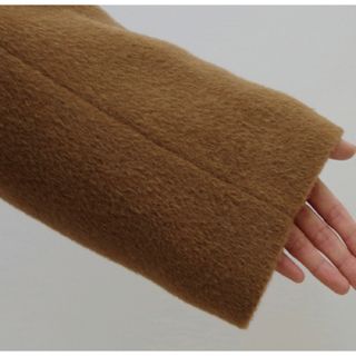 【AURALEE】オーラリー アルパカノーカラーコート ブルー M 美品
