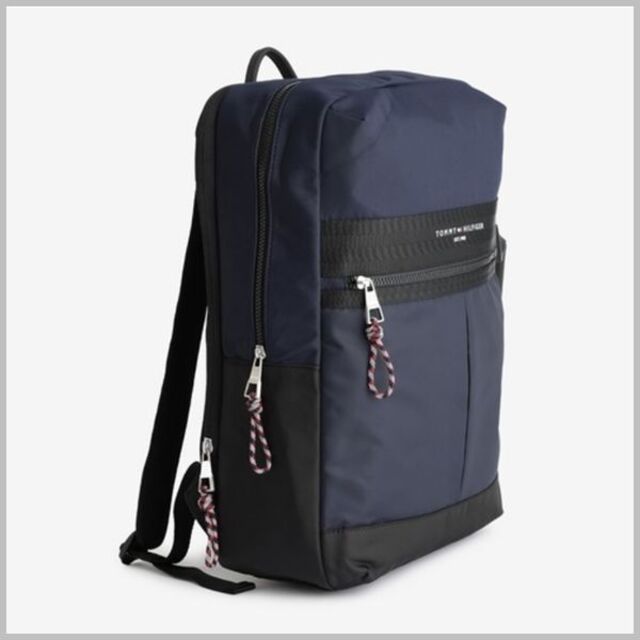 TOMMY HILFIGER(トミーヒルフィガー)のHORIZON SQUARE BP ホライズンスクエアバックパック　ネイビー メンズのバッグ(バッグパック/リュック)の商品写真