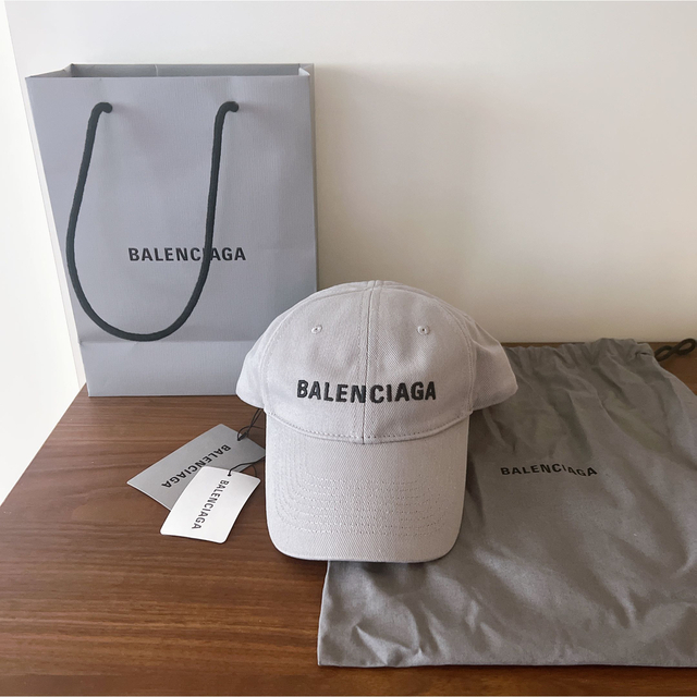 未使用 BALENCIAGA バレンシアガ ロゴ キャップ ブラック-