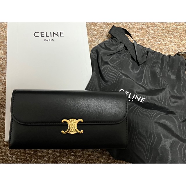 CELINE セリーヌ トリオンフ 長財布 ブラック smcint.com