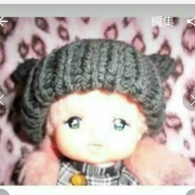 メルちゃん達お人形の高級毛糸の手編みの帽子 ハンドメイドのぬいぐるみ/人形(人形)の商品写真