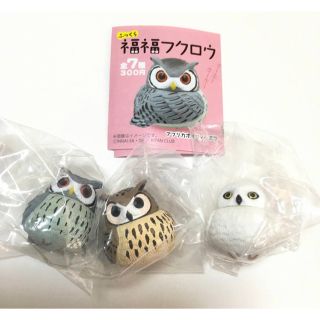 ガチャ キタンクラブ 奇譚クラブ ふっくら福福フクロウ フィギュア 3個セット (その他)
