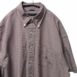 ノーティカ(NAUTICA)の【希少】ノーティカ nautica 半袖シャツ XL ギンガムチェック 古着(シャツ)