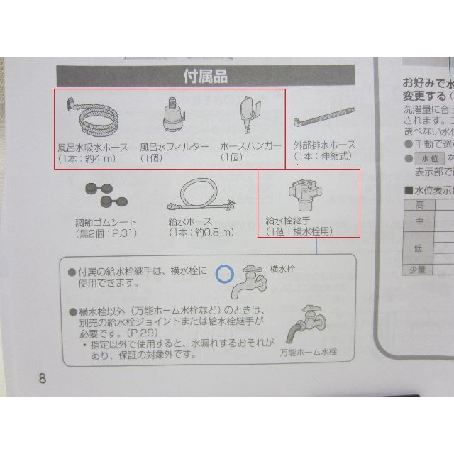 Panasonic(パナソニック)のパナソニック　洗濯機　風呂お湯とりホース（未使用） スマホ/家電/カメラの生活家電(洗濯機)の商品写真