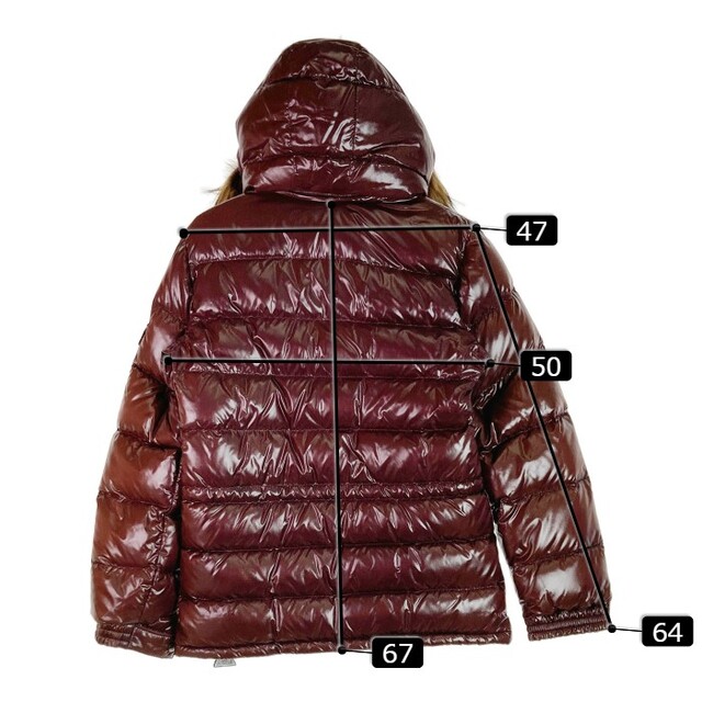 MONCLER(モンクレール)の★モンクレール  ロッド ファー ダウンジャケット ワイン size0 メンズのジャケット/アウター(ダウンジャケット)の商品写真