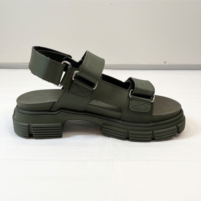 GANNI ガニー ラバーサンダル ダークグリーン 24.5-25cm-