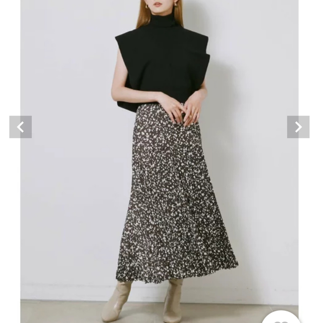 SNIDEL(スナイデル)の【SNIDEL】プリントプリーツスカート　ブラウン レディースのスカート(ロングスカート)の商品写真