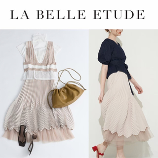 la belle Etude - ラベルエチュード ベルトデニムドッキングボリューム 