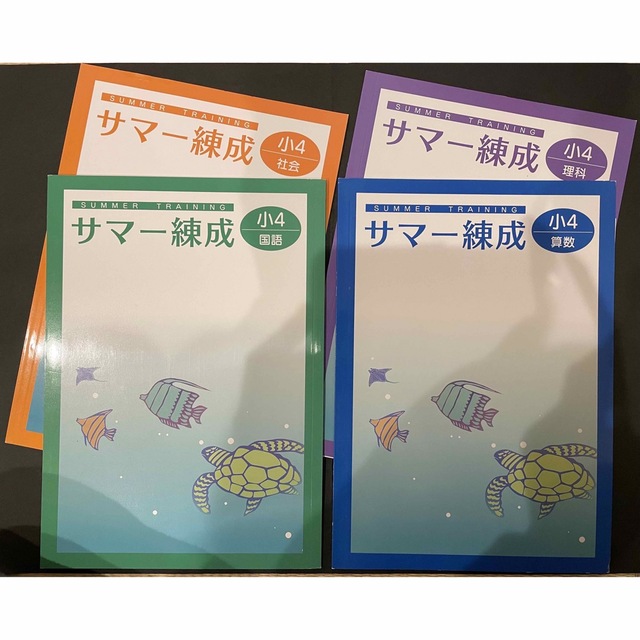 塾用教材 小学4年 サマー錬成 国語 算数 社会 理科 4冊セット