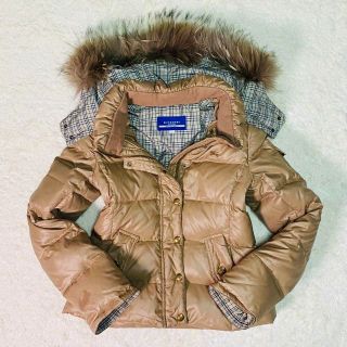 バーバリーブルーレーベル(BURBERRY BLUE LABEL)のBurberry Blue label ダウンジャケット タヌキファー 38(ダウンベスト)