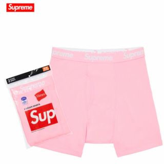 シュプリーム(Supreme)のsupreme シュプリーム　ピンク　Hanes 二枚入り(ボクサーパンツ)