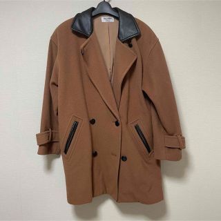 バーバリー(BURBERRY)のダブルコート　レザー(ステンカラーコート)